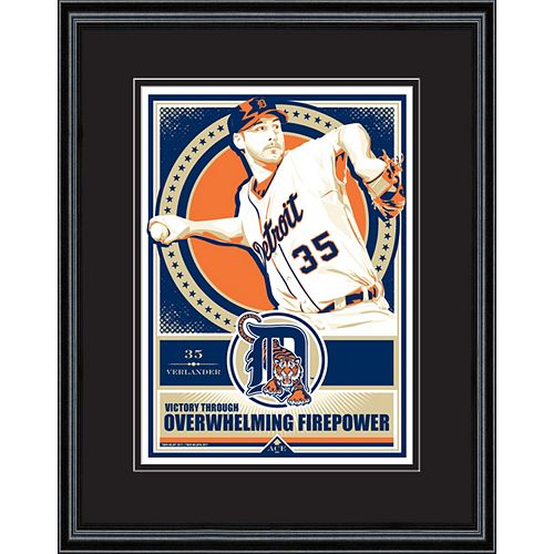 Detroit Tigers Justin Verlander Handmade LE Framed Screen Print