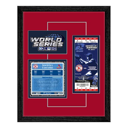 Boston Red Sox 2004 World Series Replica Ticket And Patch Frame