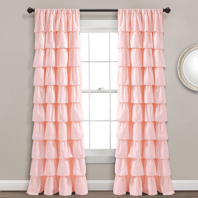 Lush Decor 1-pack Ruffle Window Curtain - 50 x 84, Pink, 50X84