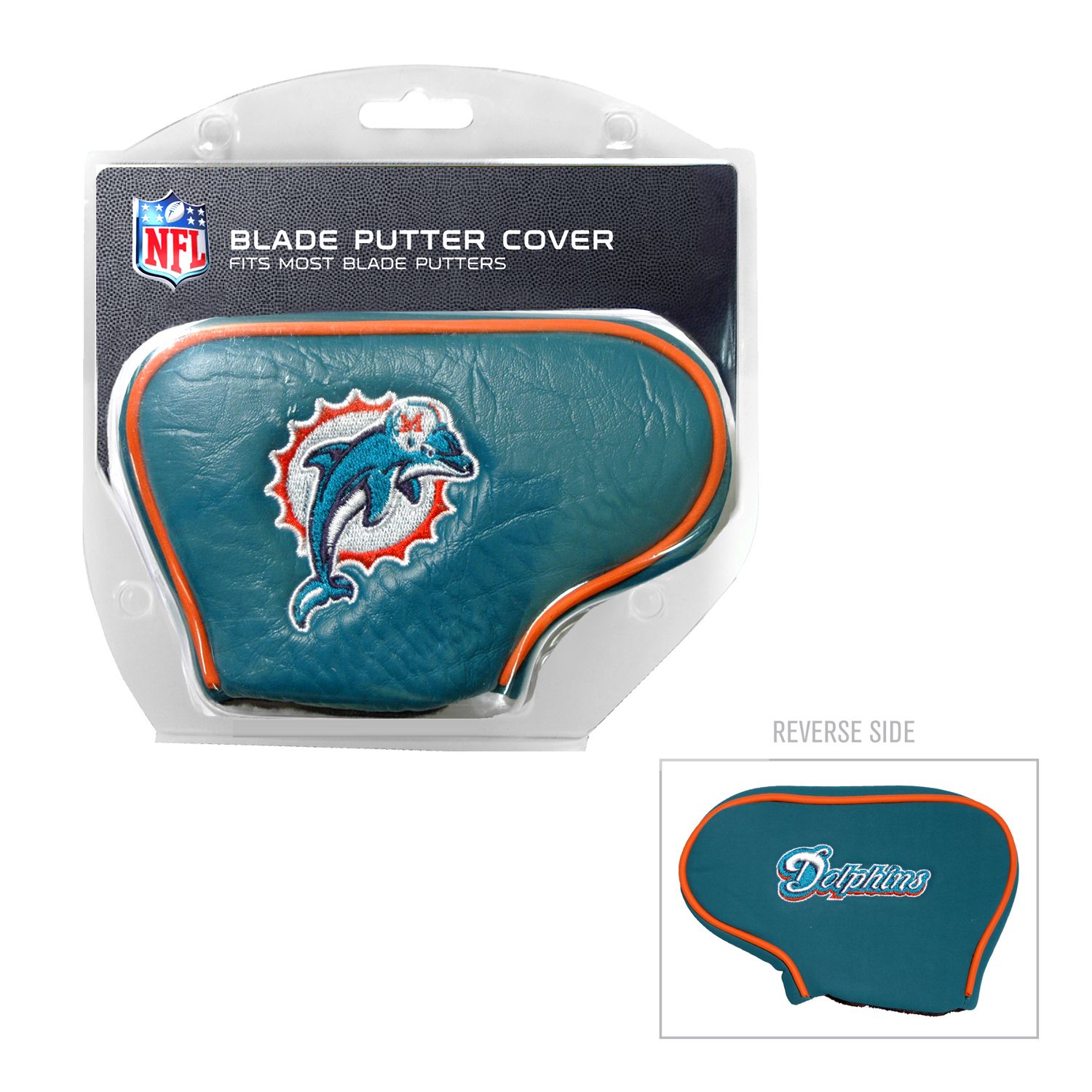Protège-putter Miami Dolphins Blade - CMC Design - Couleurs Sarcelle/orange/blanc