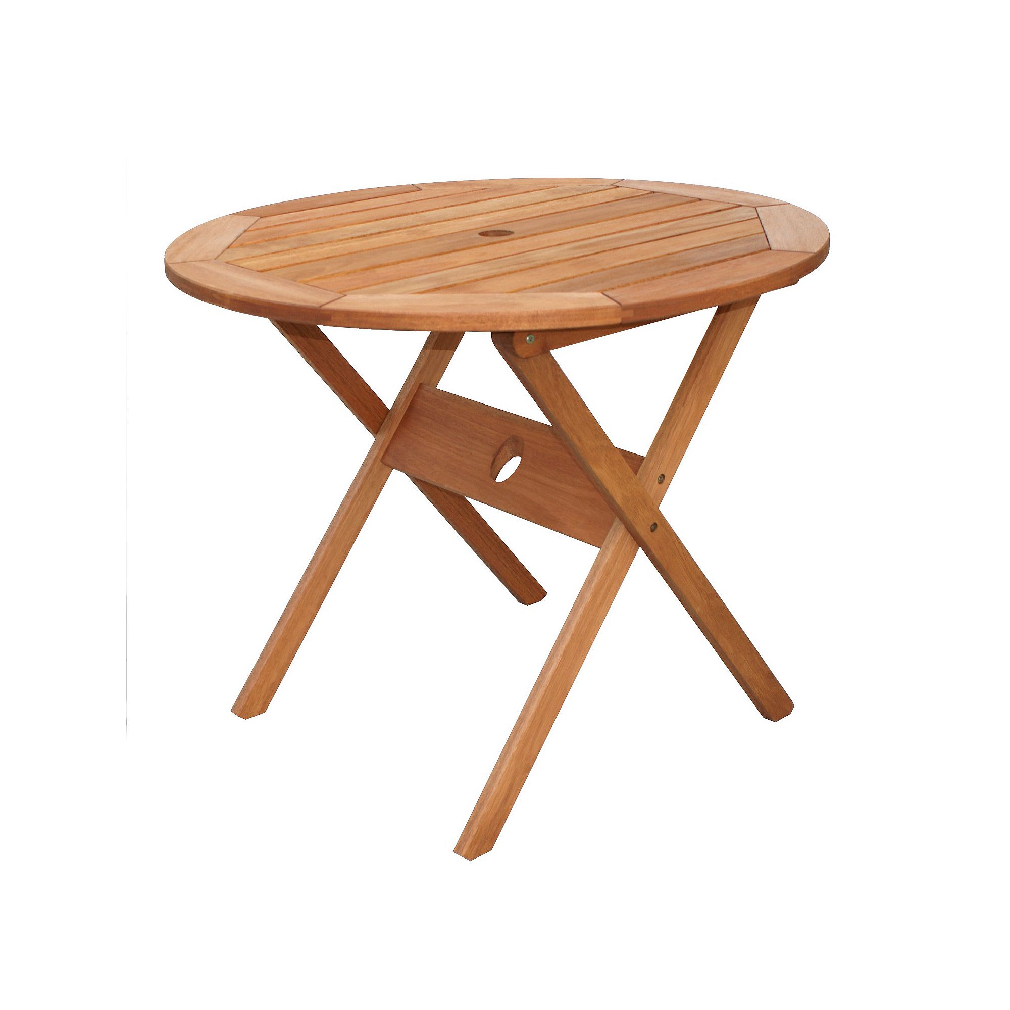 Amazonia Milano Round Outdoor Dining Table, Brown