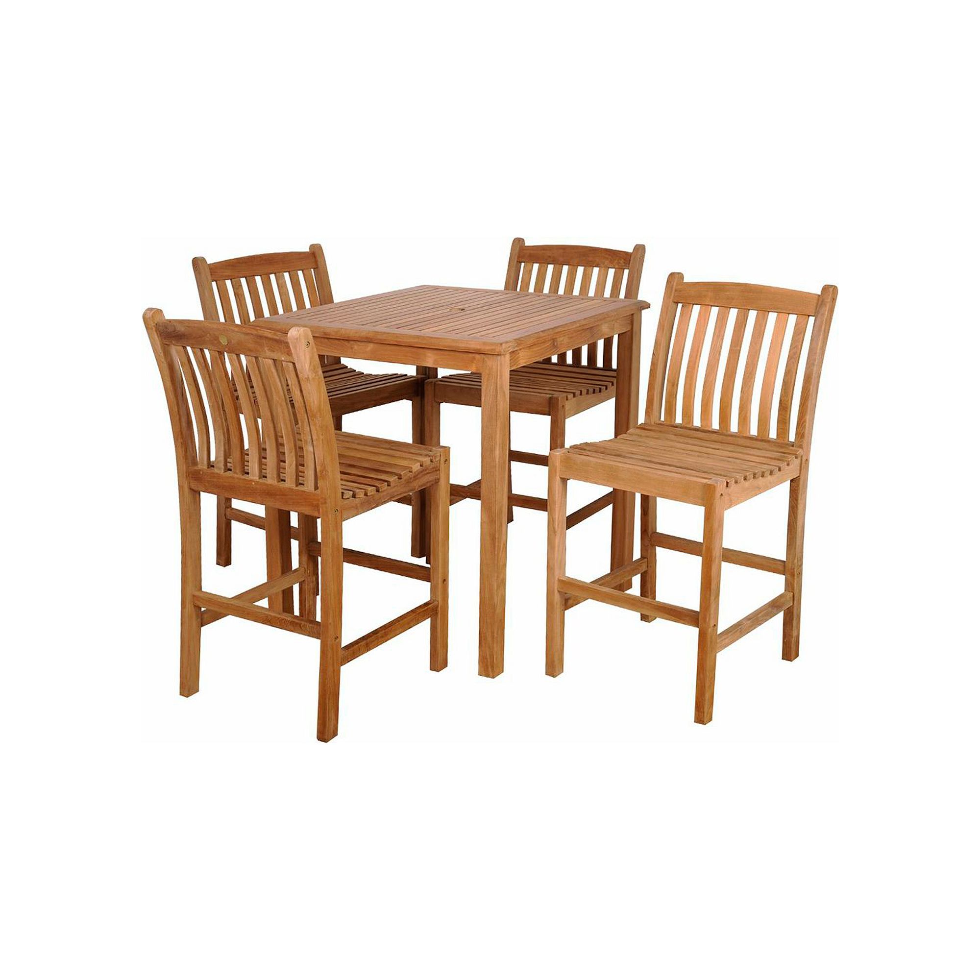 Caribbean Palms Teak 5-pc. Square Outdoor Dining Set, Brown