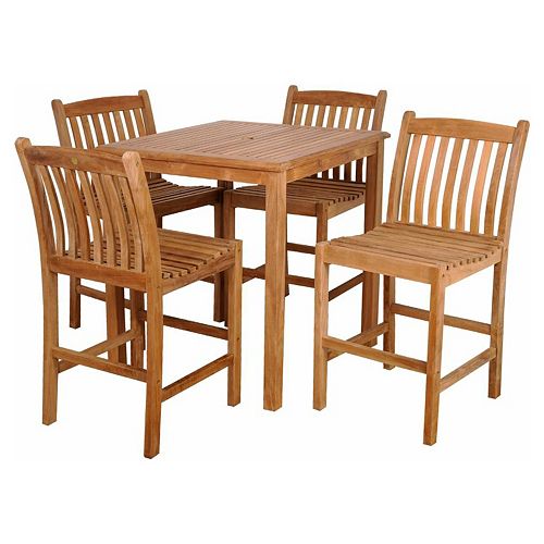 Caribbean Palms Teak 5-pc. Square Outdoor Dining Set