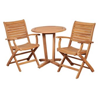 Amazonia Teak 3 pc Patio Bistro Set
