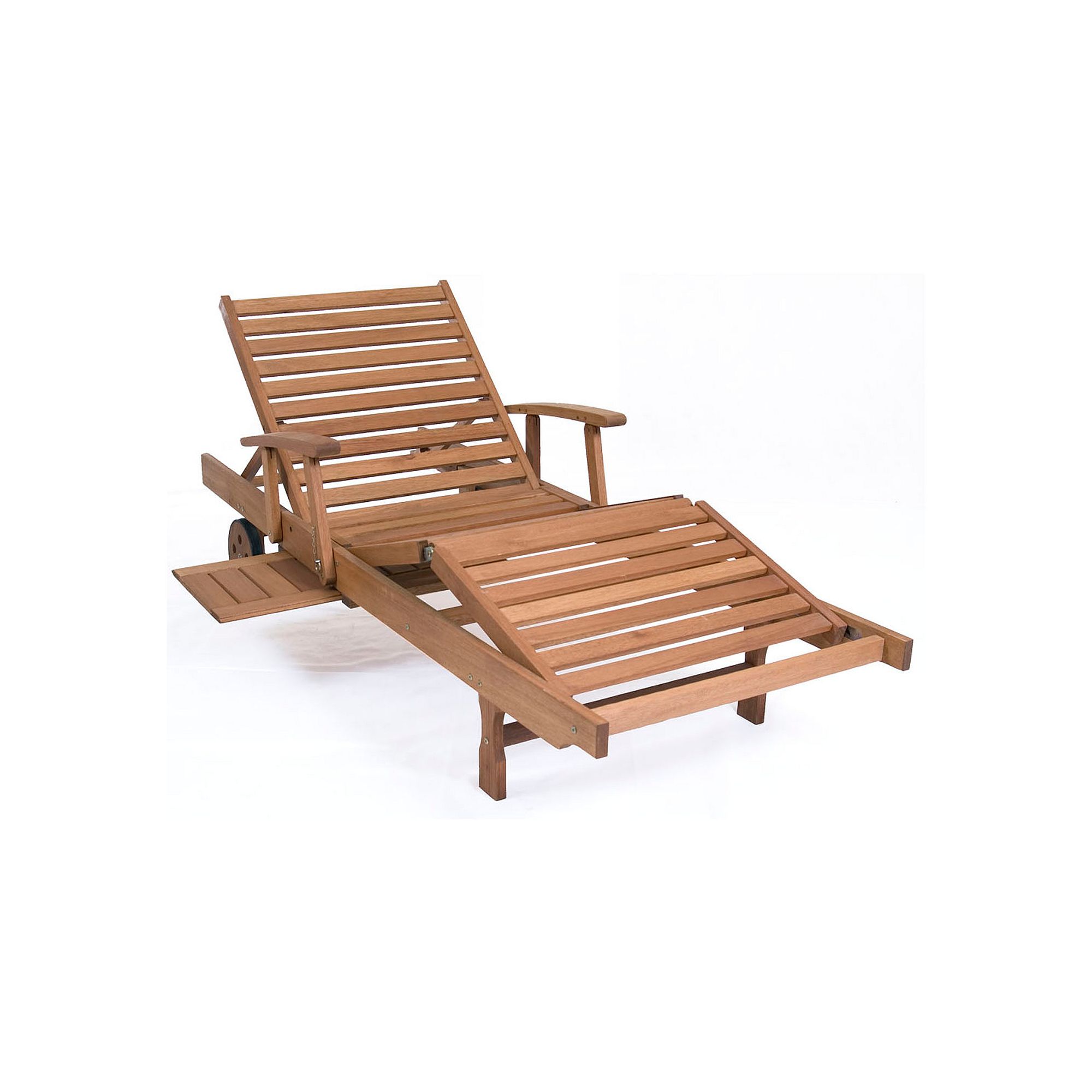 Amazonia Mariscal Chaise Wheeled Outdoor Lounge Chair, Brown