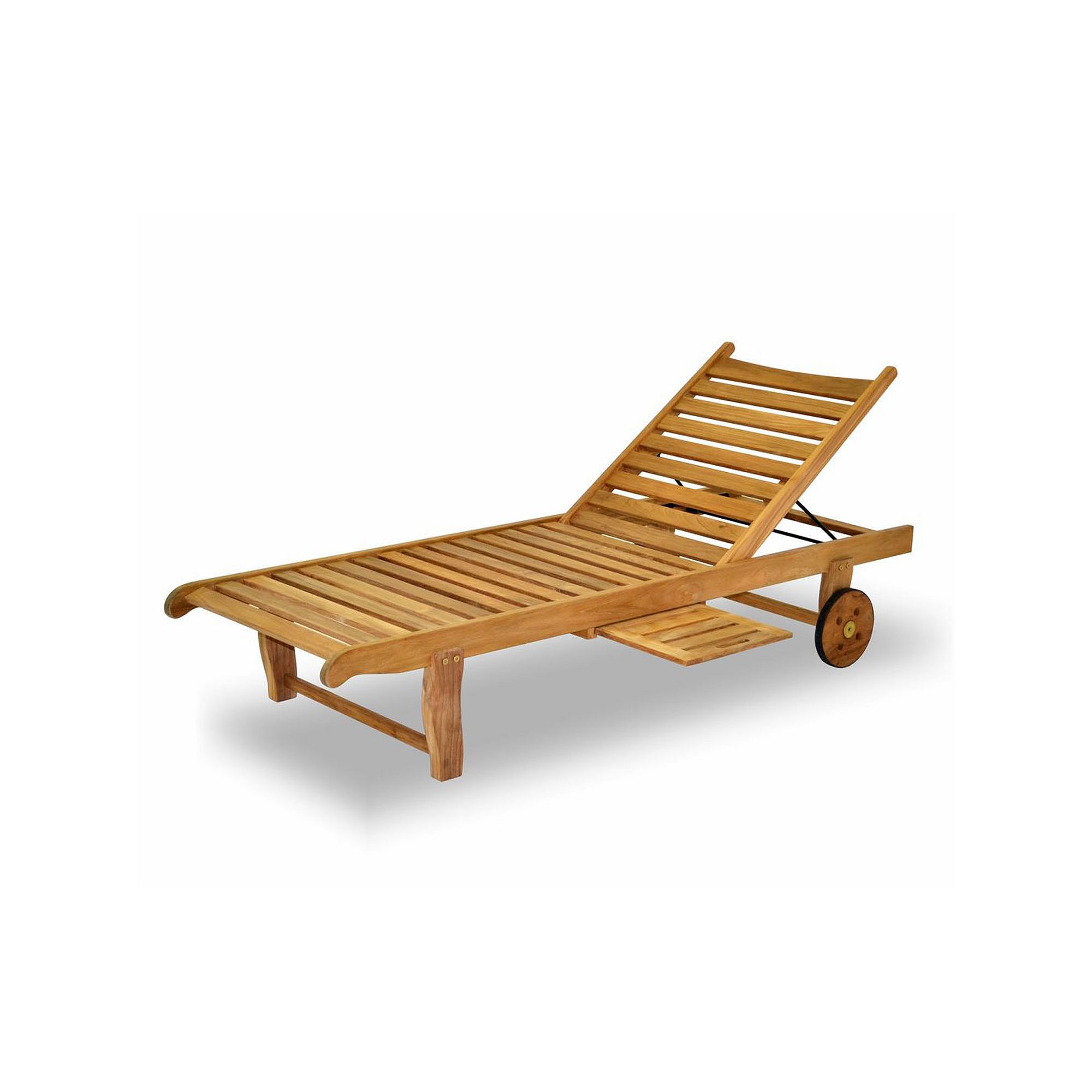 Amazonia Teak 2-pc. Teak Windu Chaise Wheeled Outdoor Lounge Chair Set, Bro