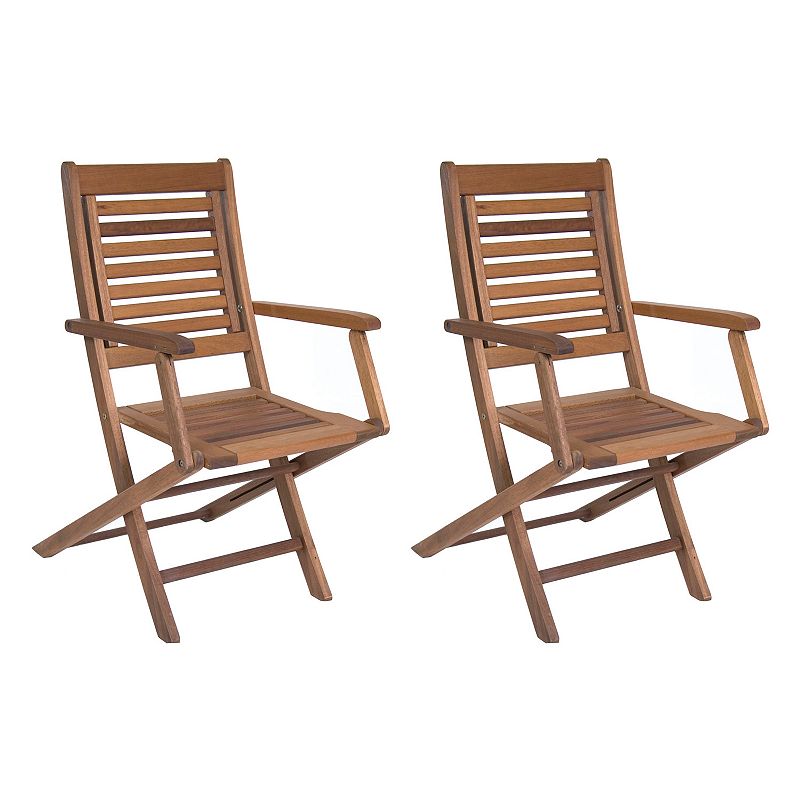 Amazonia Parati 2-pc. Outdoor Folding Arm Chair Set, Brown