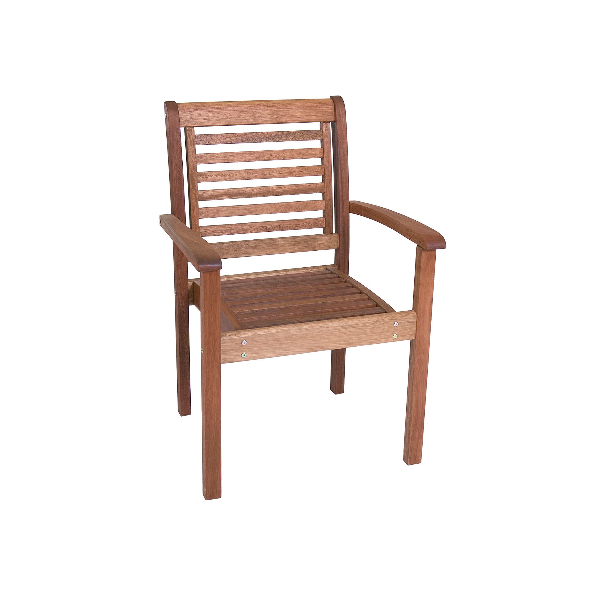Amazonia Milano Outdoor Stacking Arm Chair, Brown