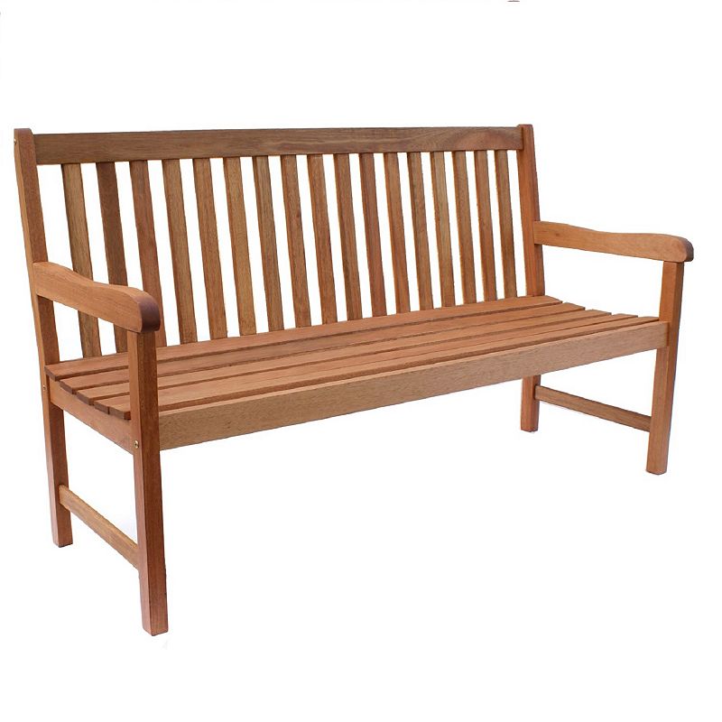 Amazonia Milano Large Outdoor Bench, Brown