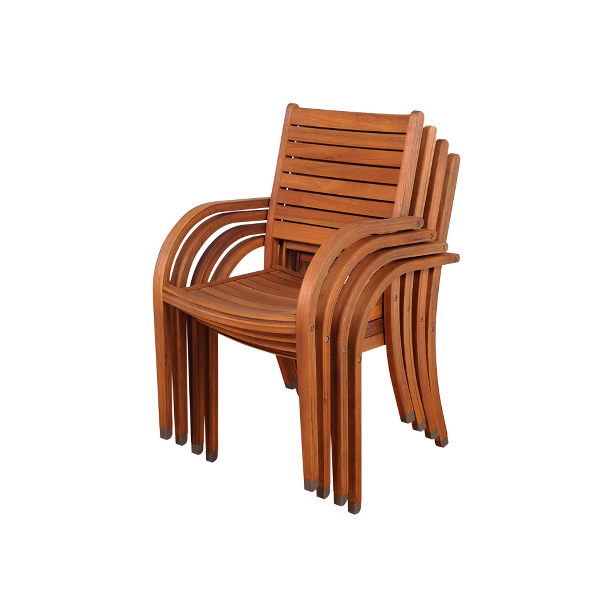 Amazonia Catalina 4-pc. Outdoor Stacking Chair Set, Brown