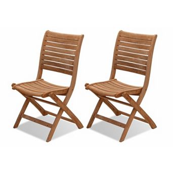 Amazonia Teak 2 pc Teak Palu Outdoor Folding Chair Set