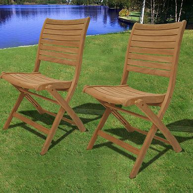 Amazonia Teak 2-pc. Teak Palu Outdoor Folding Chair Set