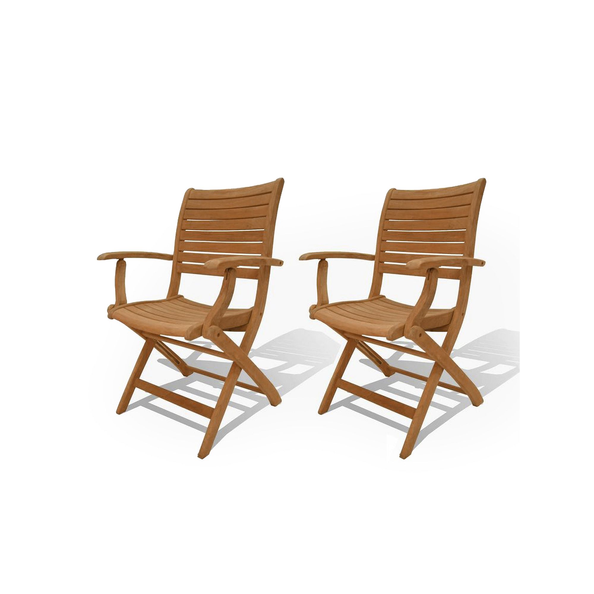 Amazonia Teak 2-pc. Teak Palu Outdoor Folding Arm Chair Set, Brown