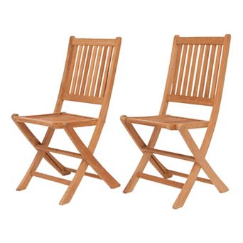 Amazonia Teak Yogya 2 pc Outdoor Folding Chair Set