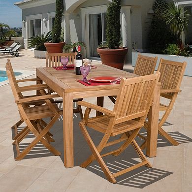 Amazonia Teak Yogya 2-pc. Outdoor Folding Arm Chair Set