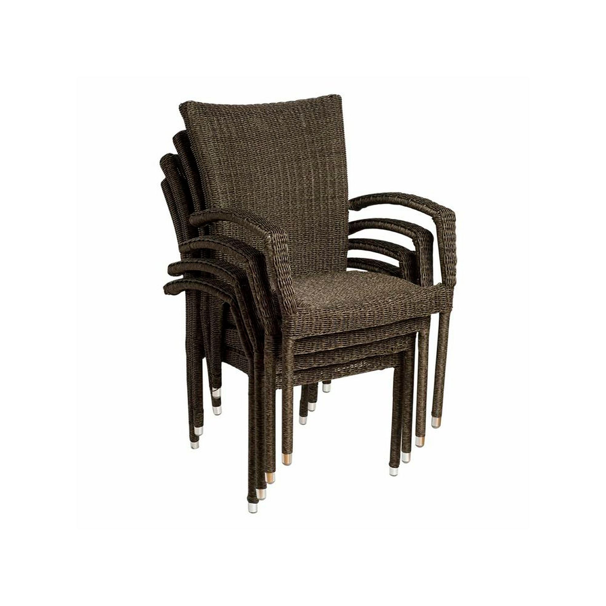 Atlantic 4-pc. Bari Wicker Outdoor Arm Chair Set, Gray