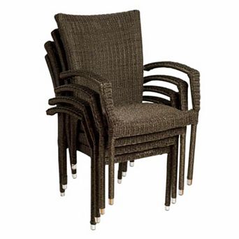 Atlantic 4 pc Bari Wicker Outdoor Arm Chair Set