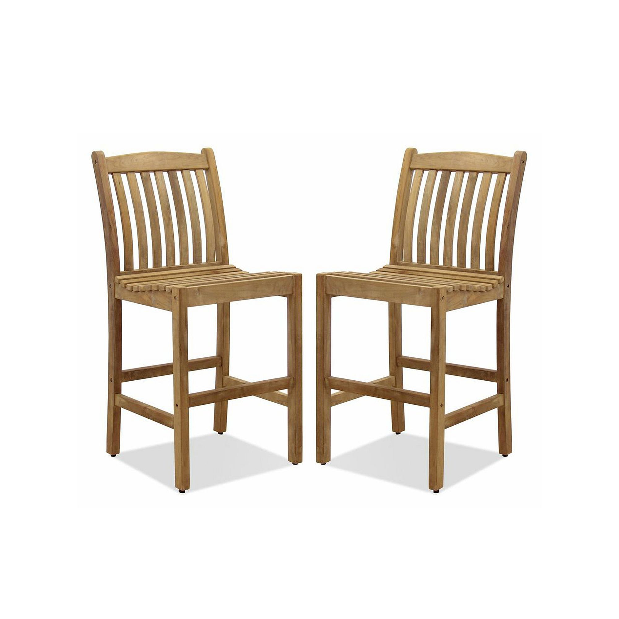 Amazonia Teak 2-pc. Teak Boma Bar Stool Set, Brown