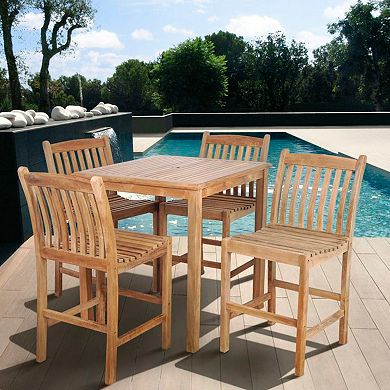 Amazonia Teak 2-pc. Teak Boma Bar Stool Set