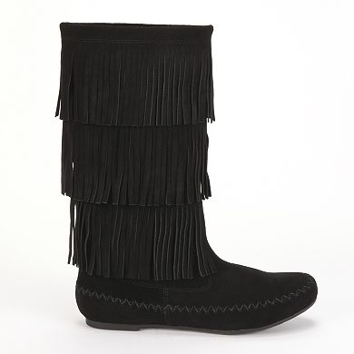 Mudd® Tall Fringed Boots - Women