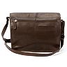 R&R Leather Organizer Flap Leather Crossbody Bag