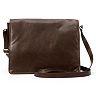 R&R Leather Organizer Flap Leather Crossbody Bag