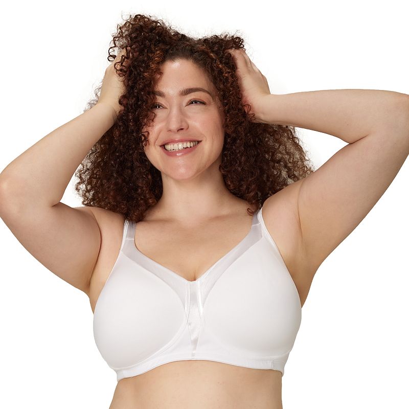 Playtex 18 Hour Silky Smoothing Cool & Breathable Wireless T-Shirt Bra 4803, Women's, Size: 48 D, White