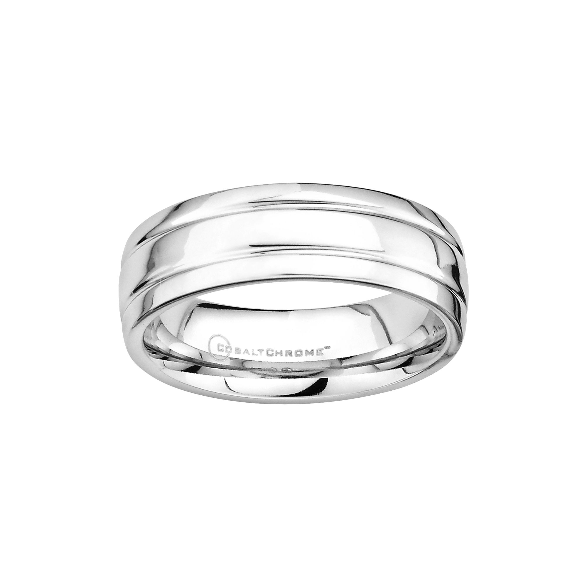 Boston Bay Diamonds Cobalt Chrome Double Groove Wedding Band - Men, Mens, 