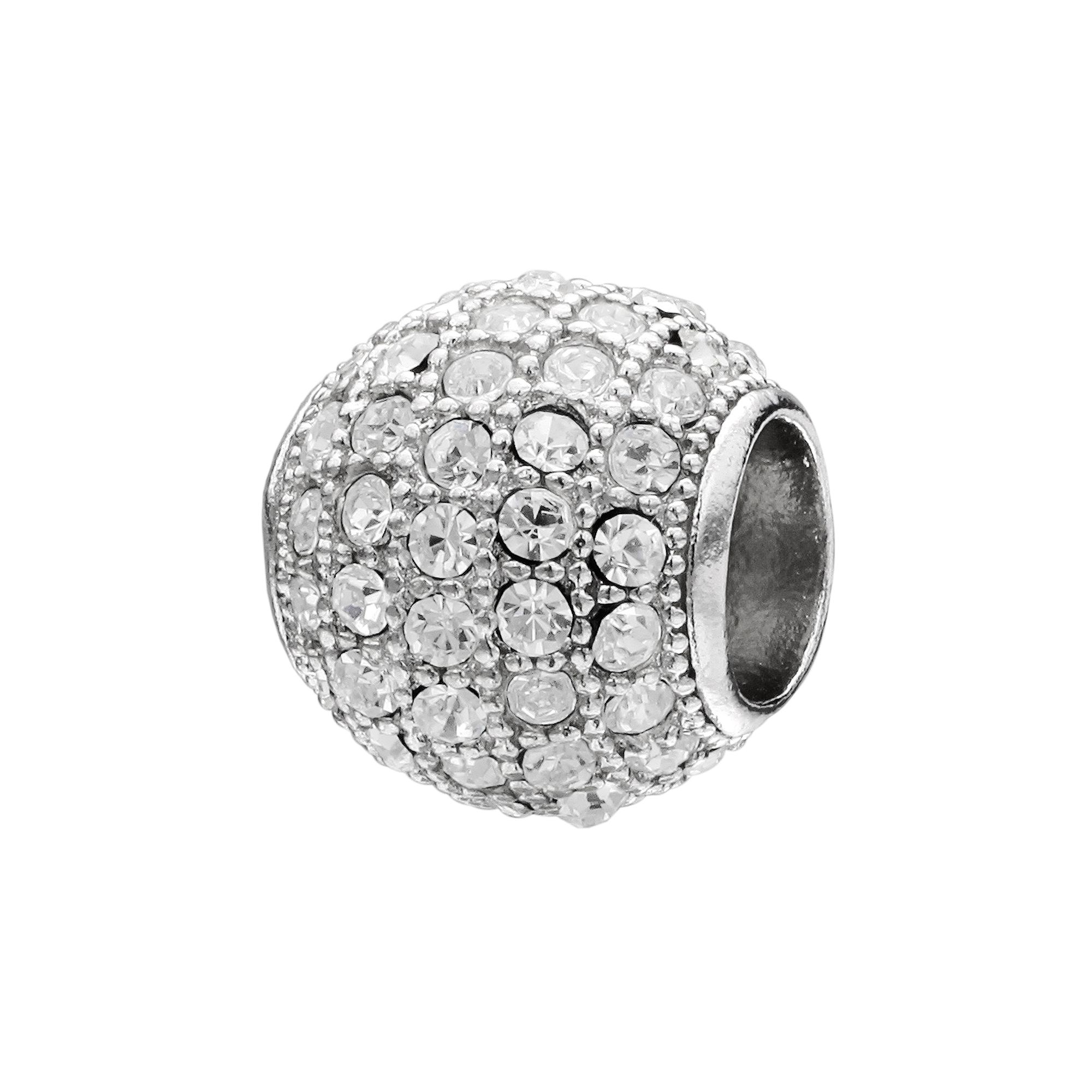 Individuality Beads Sterling Silver Crystal Bead, Womens, White