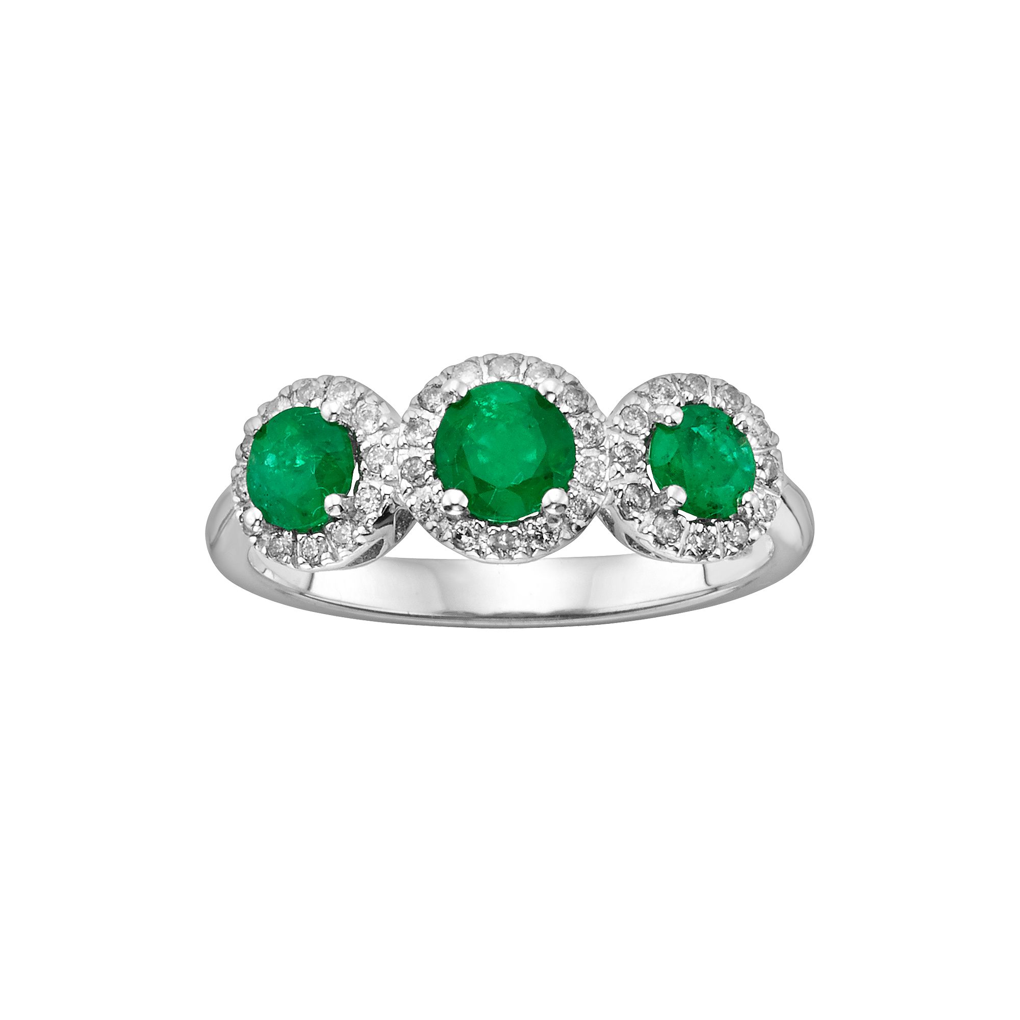 The Regal Collection 14k White Gold Genuine Emerald & 1/5-ct. T.W. IGL Cert