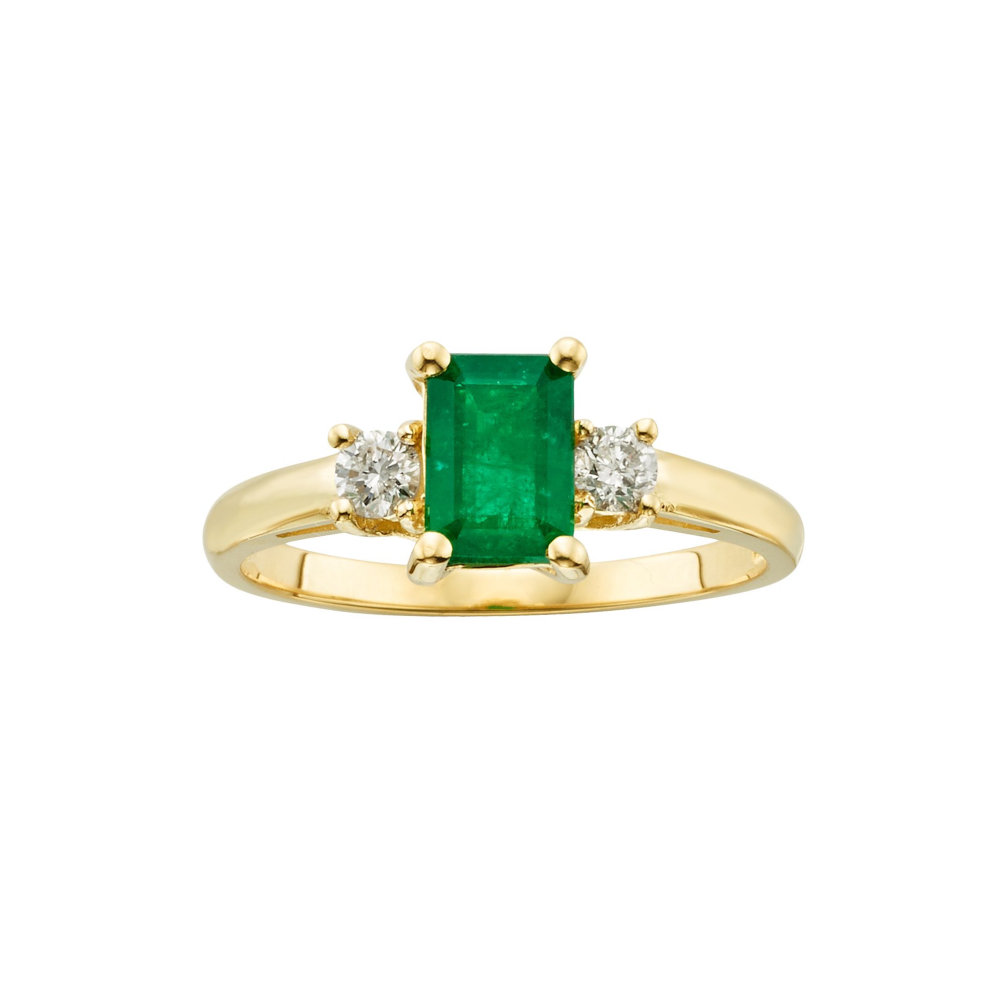 The Regal Collection 14k Gold Genuine Emerald & 1/5-ct. T.W. IGL Certified 