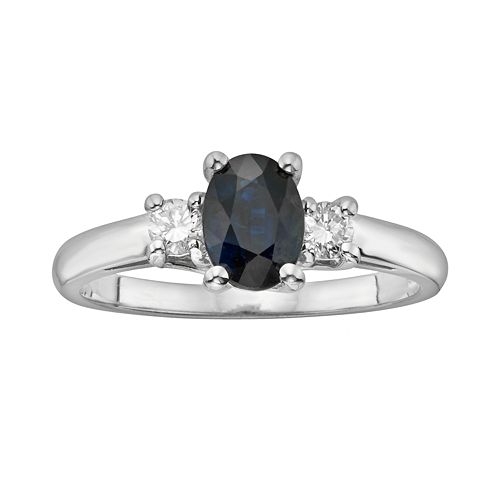 The Regal Collection 14k White Gold Genuine Sapphire & 1/5ct. T.W. IGL