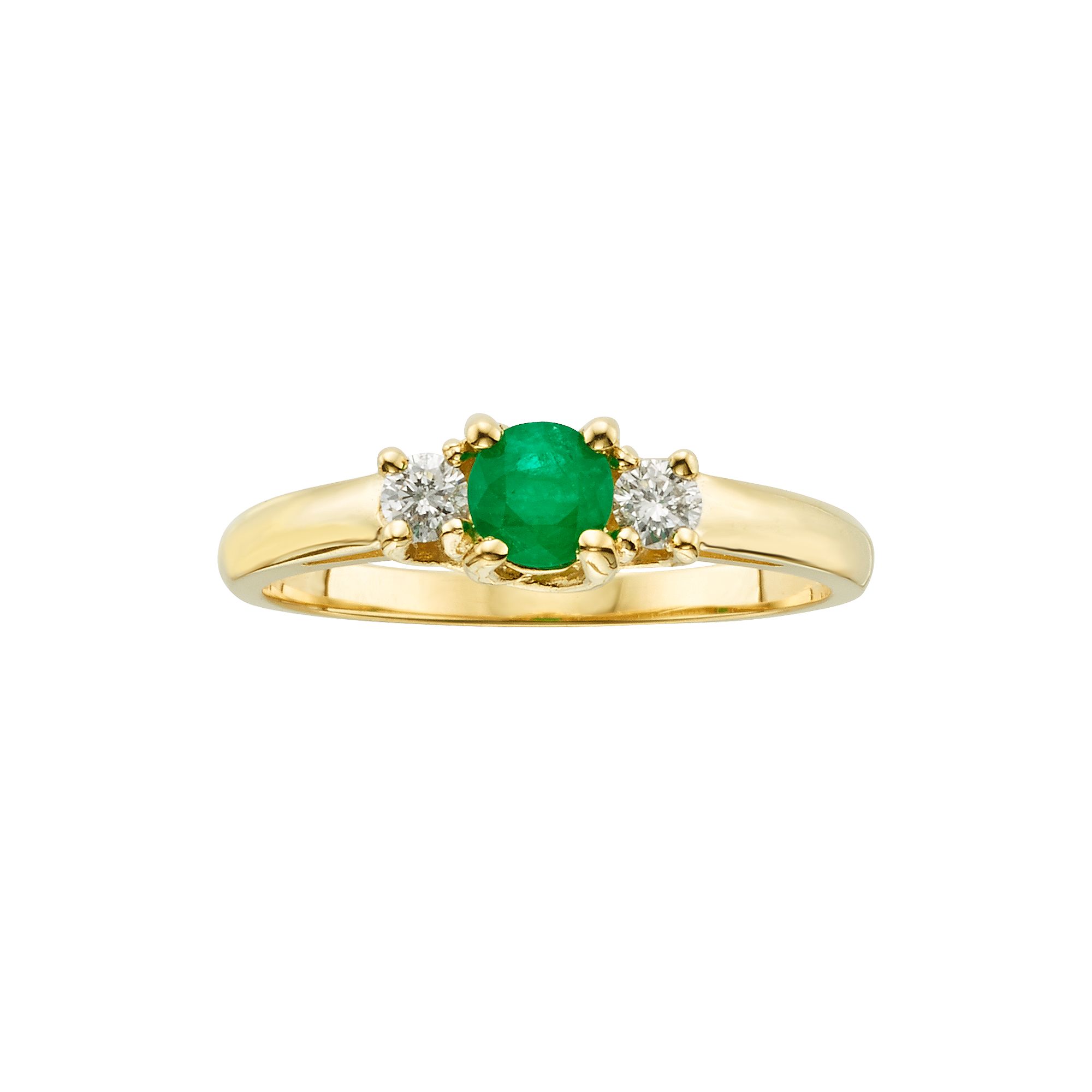 The Regal Collection 14k Gold Genuine Emerald & 1/6-ct. T.W. IGL Certified 
