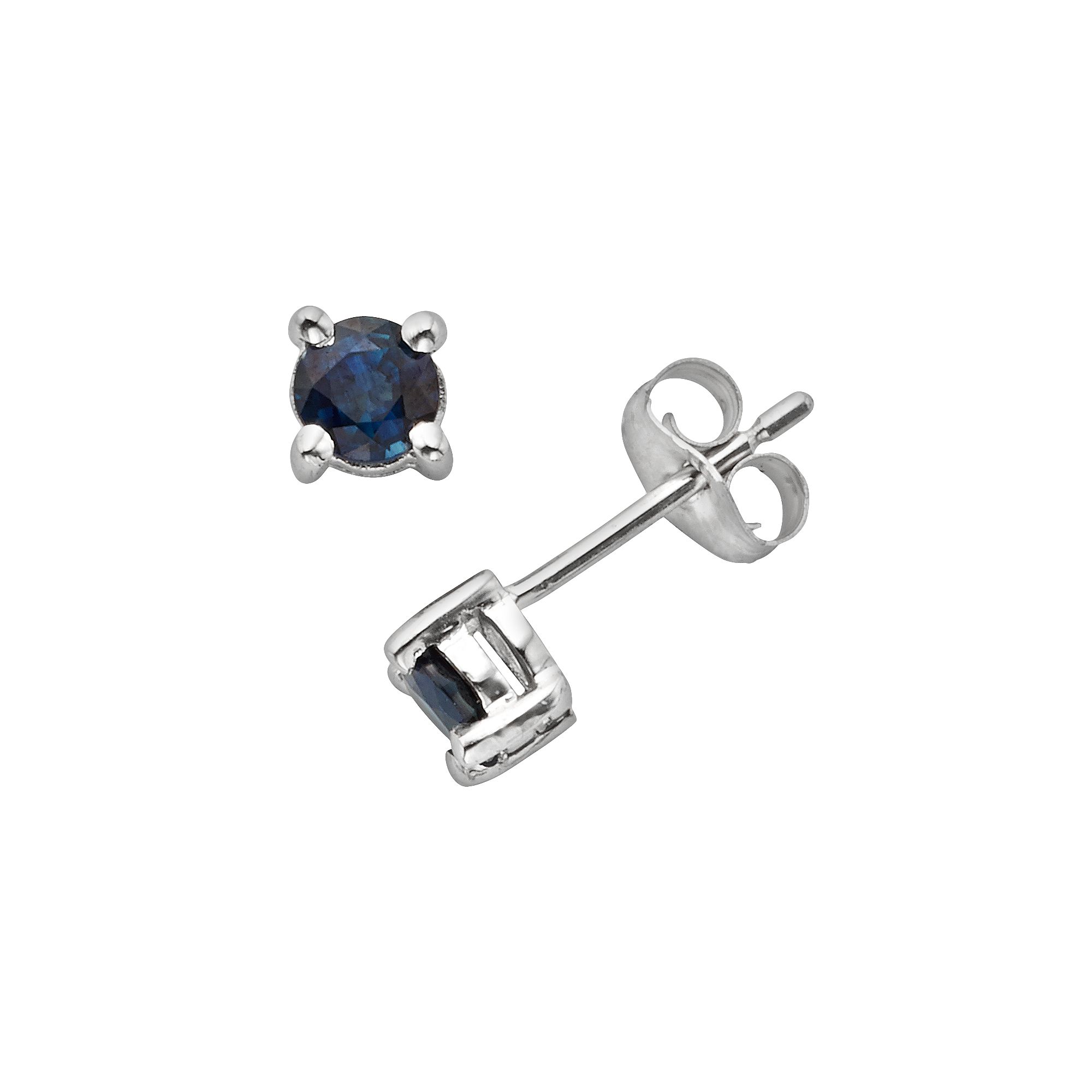 The Regal Collection 14k White Gold Genuine Sapphire Stud Earrings, Womens