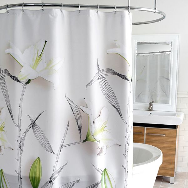 Splash Home Lillies Fabric Shower Curtain, Splash Home Fabric Shower Curtain