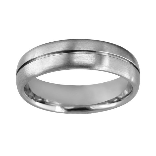 Boston Bay Diamonds Titanium Center Groove Wedding Band - Men