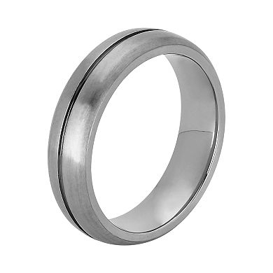 Boston Bay Diamonds Titanium Center Groove Wedding Band - Men