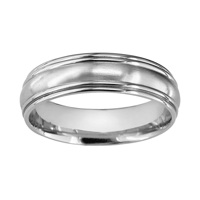 Titanium Convex Center Wedding Band - Men, Mens, Size: 7, Grey