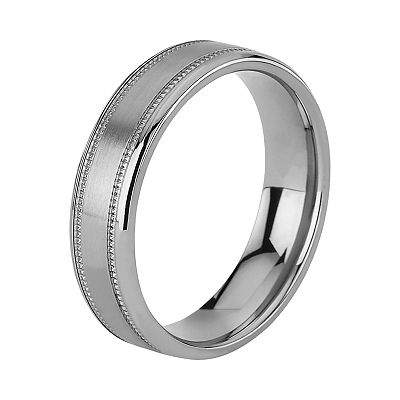 Boston Bay Diamonds Titanium Milgrain Wedding Band Men
