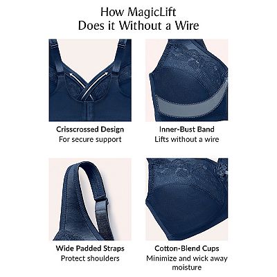 Glamorise Full-Figure MagicLift Wire-free Minimizer Support Bra 1003