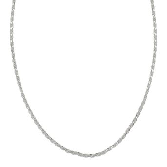 PRIMROSE Sterling Silver Diamond-Cut Rope Chain Necklace