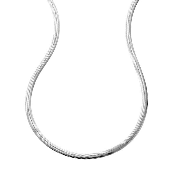 Flat Snake Chain Sterling Silver Necklace, 925 Silver / 60cm