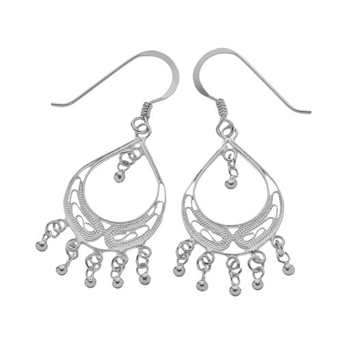 Sterling Silver Filigree Drop Earrings