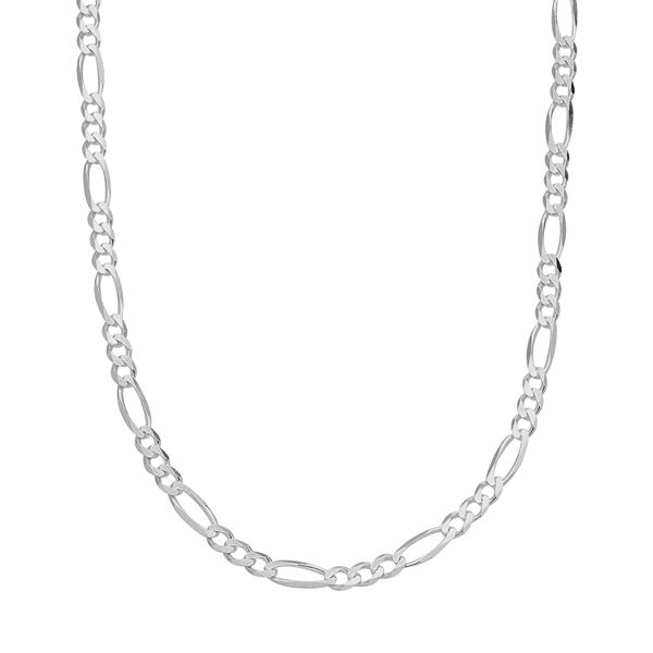 PRIMROSE Sterling Silver Figaro Chain Necklace