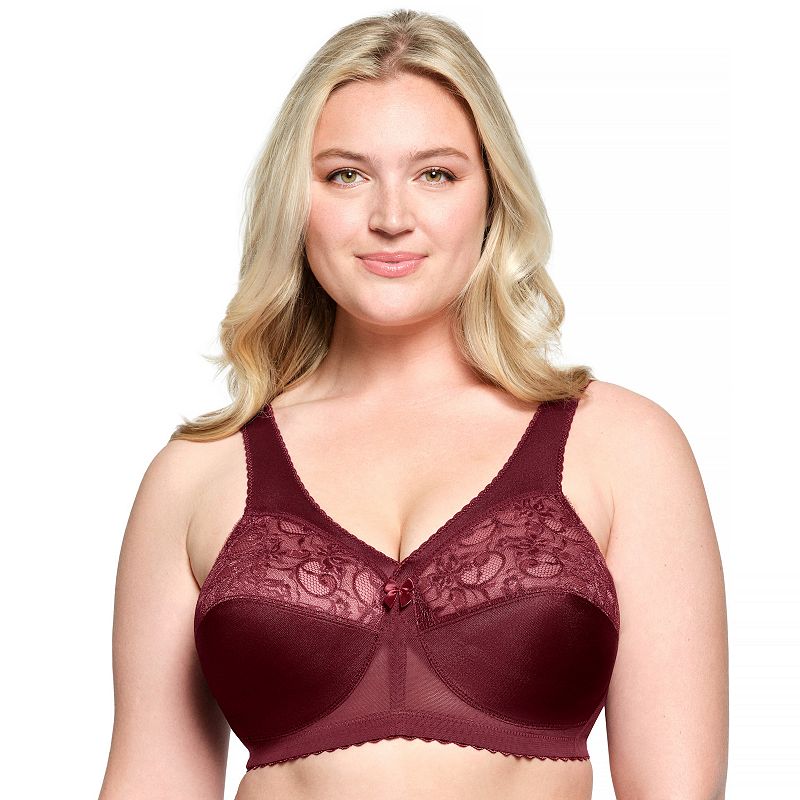 Glamorise MagicLift Original Full-Figure Wireless Support Bra 1000, Women's, Size: 48 B, Red