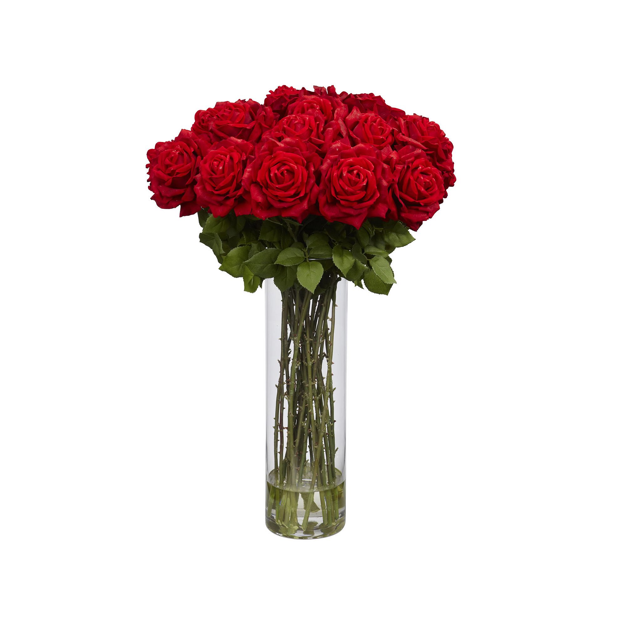 nearly natural Medium Liquid Illusion Silk Rose Floral Arrangement, Red