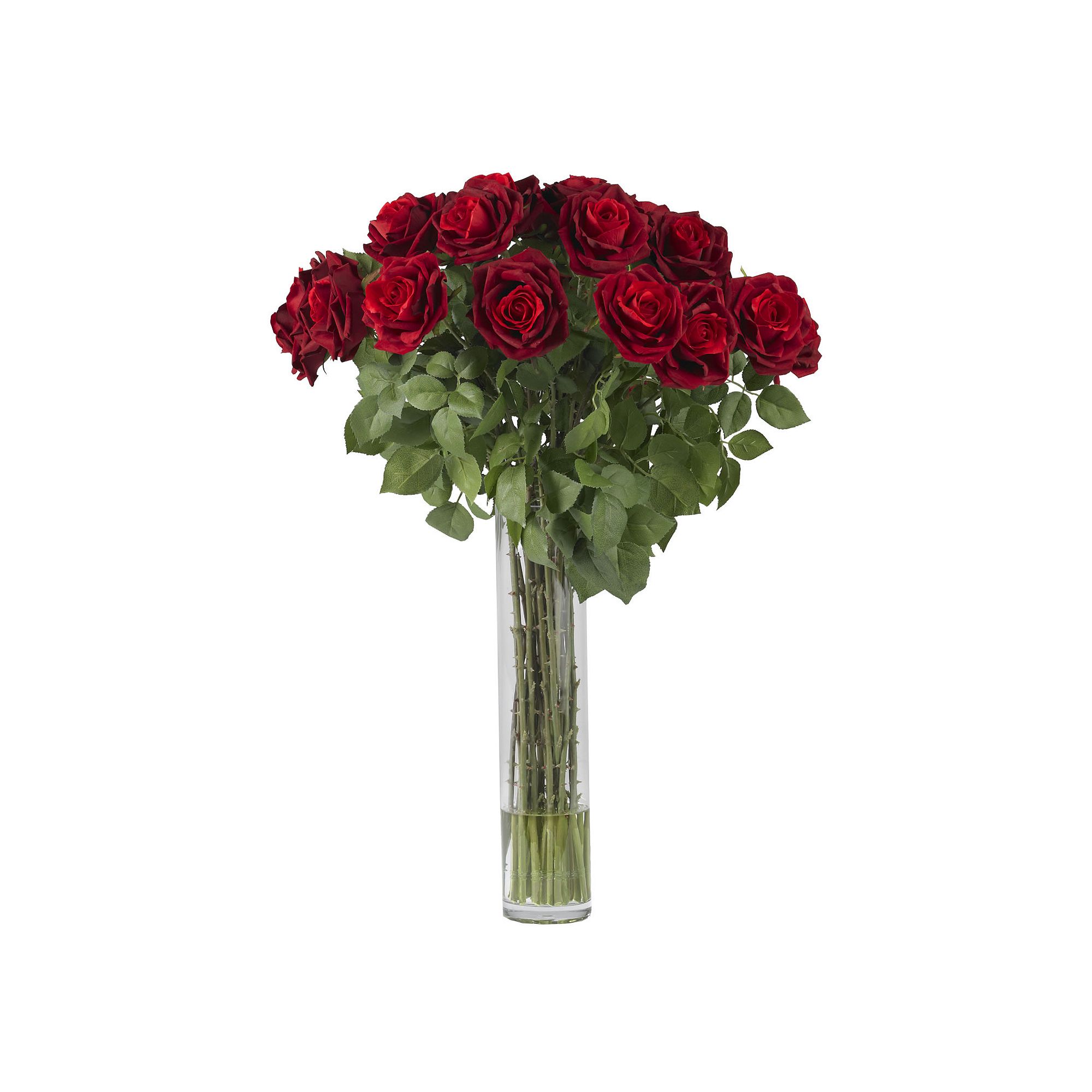 nearly natural Large Liquid Illusion Silk Rose Floral Arrangement, Red