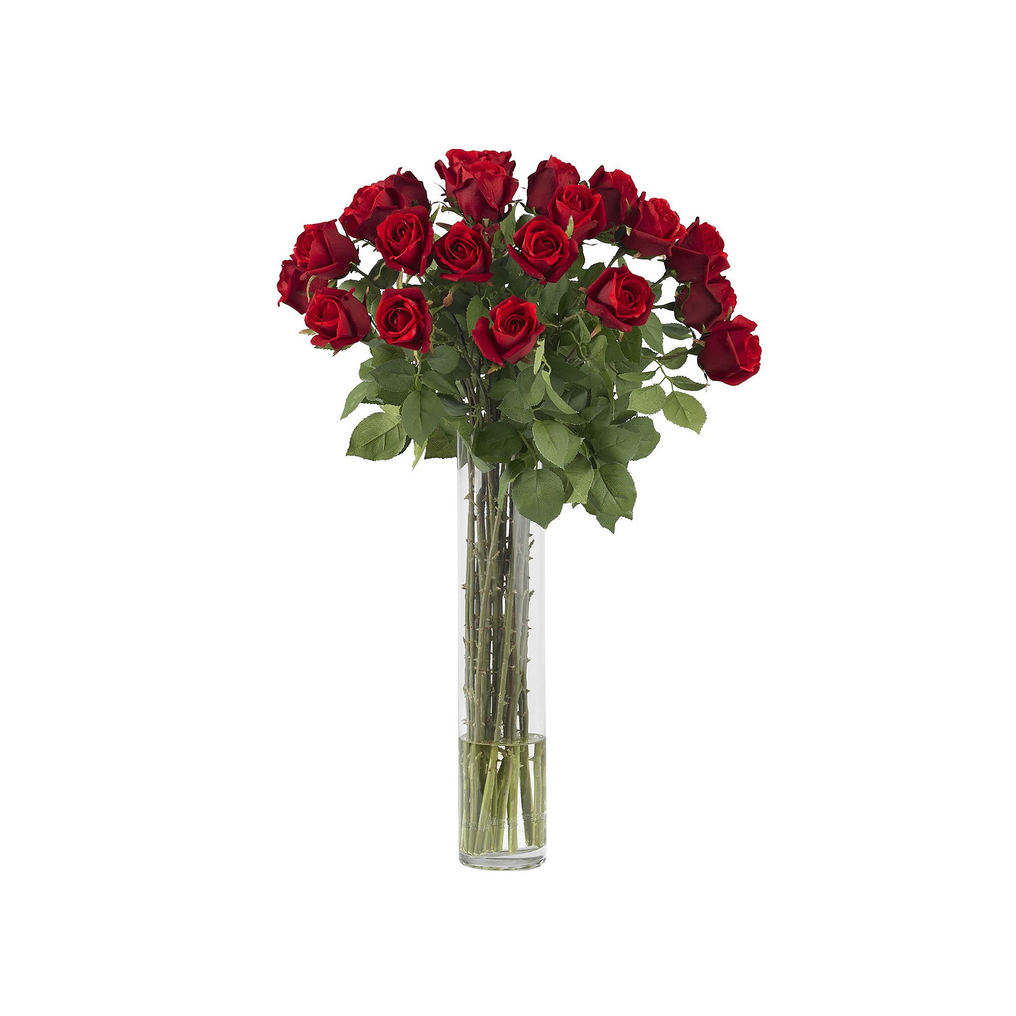 nearly natural Silk Rosebud Floral Arrangement, Red