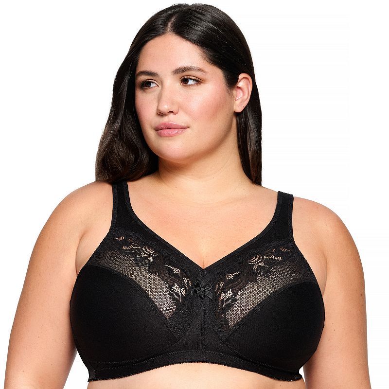 Glamorise Full-Figure MagicLift Wire-free Minimizer Support Bra 1003, Women's, Size: 42 G, Black