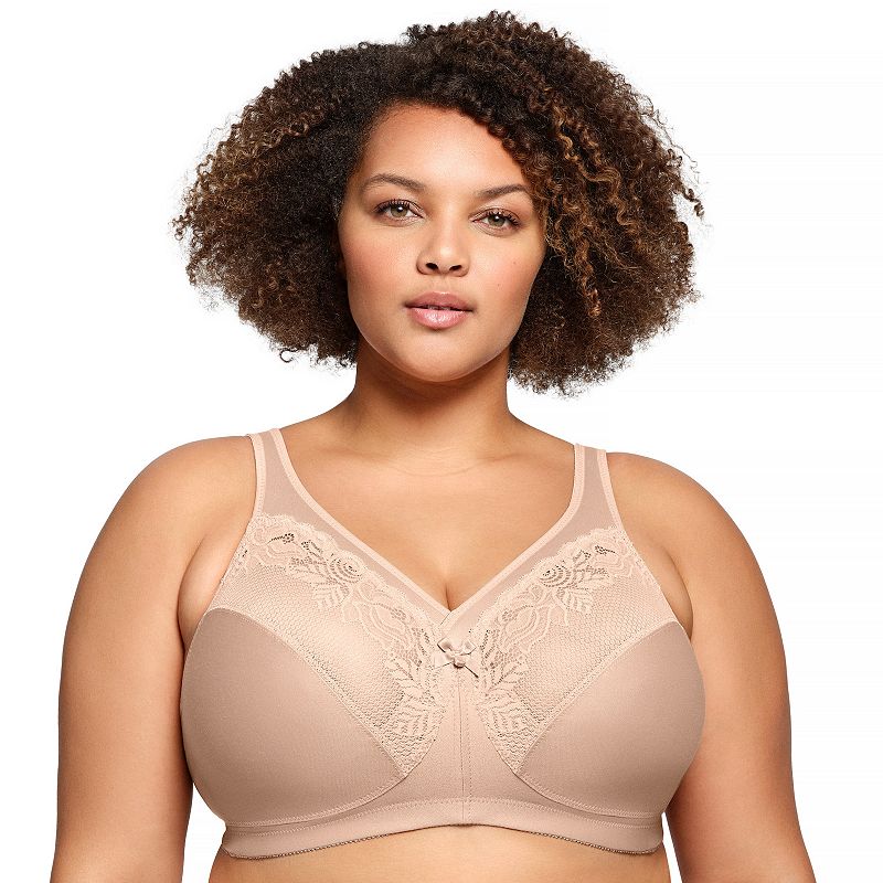 Glamorise Full-Figure MagicLift Wire-free Minimizer Support Bra 1003, Women's, Size: 48 D, Cafe